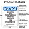 Signmission Posted No Trespassing Land Is OSHA Notice Sign, Aluminum, 10in W x 14in L, 2PK OS-2PACK-NS-A-1014-V-17727 - alternate 5